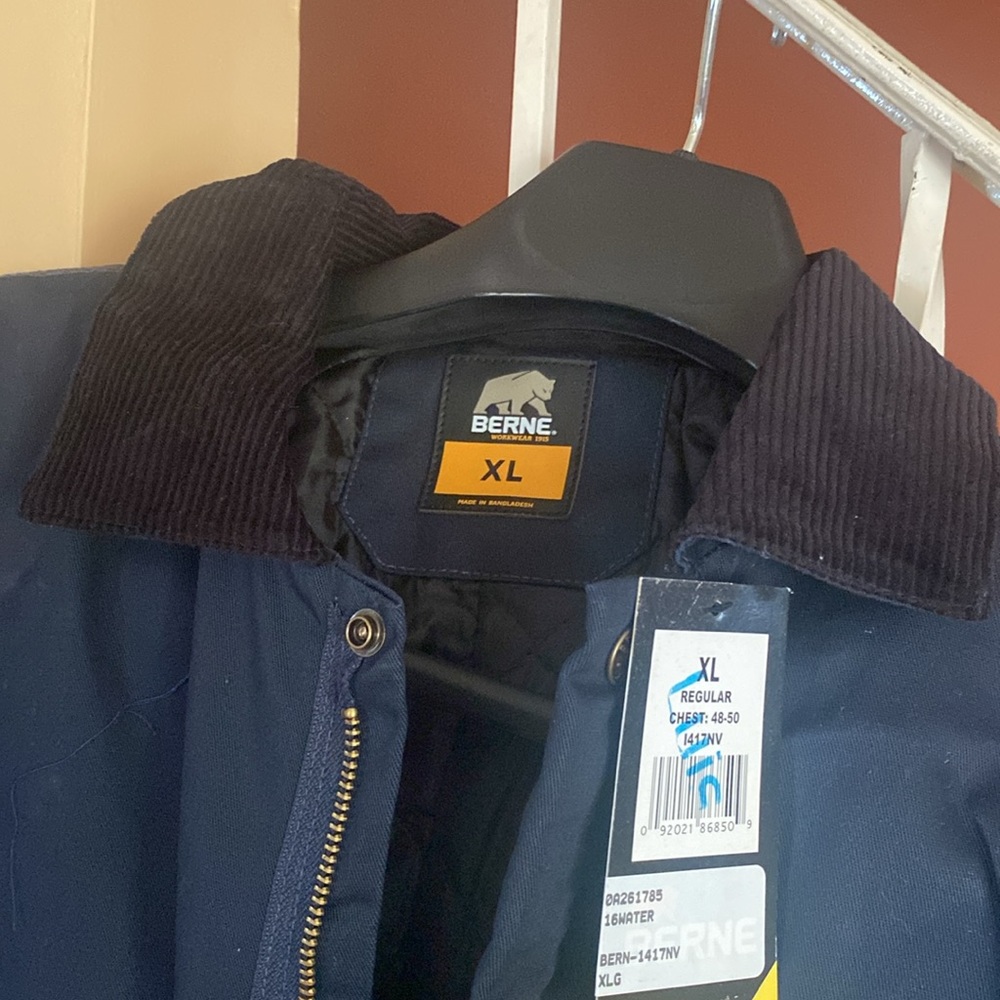 Berne Men insulated Coveralls Jacket Size XLarge. Chest 48-50 Blue. - Picture 7 of 9